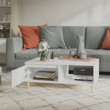 NNEVL Coffee Table White 90x60x35 cm Engineered Wood