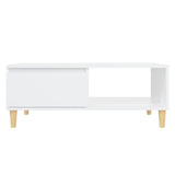 NNEVL Coffee Table White 90x60x35 cm Engineered Wood