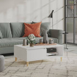 NNEVL Coffee Table White 90x60x35 cm Engineered Wood
