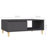 NNEVL Coffee Table Grey 90x60x35 cm Engineered Wood