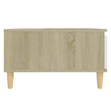 NNEVL Coffee Table White and Sonoma Oak 90x60x35 cm Chipboard
