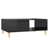 NNEVL Coffee Table High Gloss Black 90x60x35 cm Engineered Wood