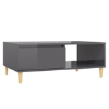 NNEVL Coffee Table High Gloss Grey 90x60x35 cm Engineered Wood