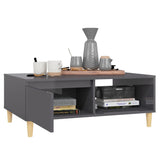 NNEVL Coffee Table High Gloss Grey 90x60x35 cm Engineered Wood