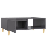 NNEVL Coffee Table High Gloss Grey 90x60x35 cm Engineered Wood