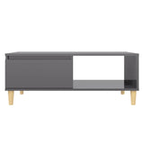 NNEVL Coffee Table High Gloss Grey 90x60x35 cm Engineered Wood