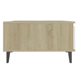 NNEVL Coffee Table White and Sonoma Oak 90x60x35 cm Chipboard