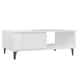 NNEVL Coffee Table High Gloss White 90x60x35 cm Chipboard