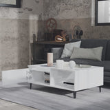 NNEVL Coffee Table High Gloss White 90x60x35 cm Chipboard