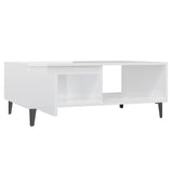NNEVL Coffee Table High Gloss White 90x60x35 cm Chipboard