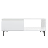 NNEVL Coffee Table High Gloss White 90x60x35 cm Chipboard