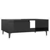 NNEVL Coffee Table High Gloss Black 90x60x35 cm Chipboard