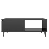 NNEVL Coffee Table High Gloss Black 90x60x35 cm Chipboard