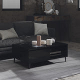 NNEVL Coffee Table High Gloss Black 90x60x35 cm Chipboard