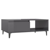 NNEVL Coffee Table High Gloss Grey 90x60x35 cm Chipboard