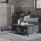 NNEVL Coffee Table High Gloss Grey 90x60x35 cm Chipboard