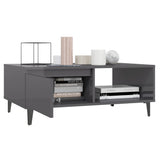 NNEVL Coffee Table High Gloss Grey 90x60x35 cm Chipboard