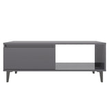NNEVL Coffee Table High Gloss Grey 90x60x35 cm Chipboard