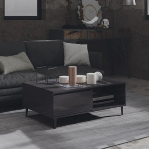NNEVL Coffee Table High Gloss Grey 90x60x35 cm Chipboard