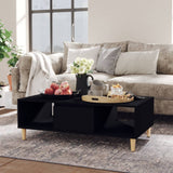 NNEVL Coffee Table Black 103.5x60x35 cm Chipboard