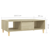 NNEVL Coffee Table Sonoma Oak 103.5x60x35 cm Chipboard