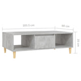 NNEVL Coffee Table Concretre Grey 103.5x60x35 cm Chipboard