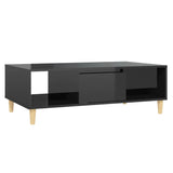 NNEVL Coffee Table High Gloss Black 103.5x60x35 cm Chipboard