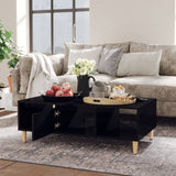 NNEVL Coffee Table High Gloss Black 103.5x60x35 cm Chipboard