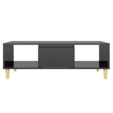 NNEVL Coffee Table High Gloss Black 103.5x60x35 cm Chipboard