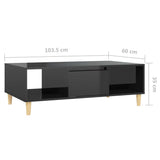 NNEVL Coffee Table High Gloss Black 103.5x60x35 cm Chipboard
