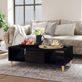 NNEVL Coffee Table High Gloss Black 103.5x60x35 cm Chipboard