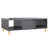NNEVL Coffee Table High Gloss Grey 103.5x60x35 cm Engineered Wood