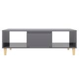 NNEVL Coffee Table High Gloss Grey 103.5x60x35 cm Engineered Wood