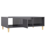 NNEVL Coffee Table High Gloss Grey 103.5x60x35 cm Engineered Wood