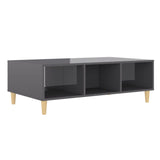 NNEVL Coffee Table High Gloss Grey 103.5x60x35 cm Engineered Wood