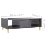 NNEVL Coffee Table High Gloss Grey 103.5x60x35 cm Engineered Wood