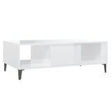 NNEVL Coffee Table High Gloss White 103.5x60x35 cm Chipboard