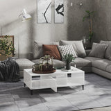 NNEVL Coffee Table High Gloss White 103.5x60x35 cm Chipboard
