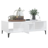 NNEVL Coffee Table High Gloss White 103.5x60x35 cm Chipboard