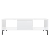 NNEVL Coffee Table High Gloss White 103.5x60x35 cm Chipboard