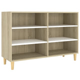 NNEVL Sideboard White and Sonoma Oak 103.5x35x70 cm Chipboard