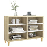 NNEVL Sideboard White and Sonoma Oak 103.5x35x70 cm Chipboard