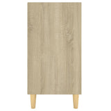 NNEVL Sideboard White and Sonoma Oak 103.5x35x70 cm Chipboard