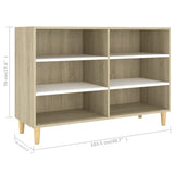 NNEVL Sideboard White and Sonoma Oak 103.5x35x70 cm Chipboard