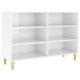 NNEVL Sideboard High Gloss White 103.5x35x70 cm Chipboard