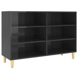 NNEVL Sideboard High Gloss Black 103.5x35x70 cm Engineered Wood