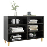 NNEVL Sideboard High Gloss Black 103.5x35x70 cm Engineered Wood