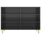 NNEVL Sideboard High Gloss Black 103.5x35x70 cm Engineered Wood