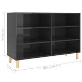 NNEVL Sideboard High Gloss Black 103.5x35x70 cm Engineered Wood
