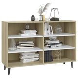NNEVL Sideboard White and Sonoma Oak 103.5x35x70 cm Engineered Wood